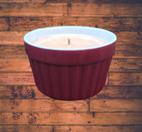 Pumpkin Spice Scented Candle Soy Wax Upcycled Baking Dish Organic Hemp Wick