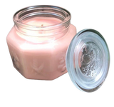 White Citrus Scented Soy Candles Handmade Upcycled Reusable Glass Decanter w Lid Organic Hemp Wick