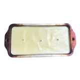 Loaf Pan 22oz Upcycled Citronella Lemongrass Essential Oil Soy Candle Handmade Two Organic Hemp Wicks