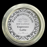Espresso Latte Scented Candles Upcycled Mason Soy Wax Organic Hemp Wick
