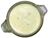 Citronella Lemongrass Soy Candles Handmade Upcycled Baking Crock 3 Organic Hemp Wicks Essential Oils