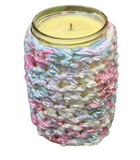 Citronella Lemongrass Essential Oil Reusable Mason Jar Soy Candles Crochet Sleeve Organic Hemp Wick