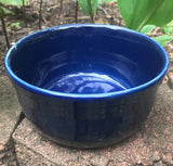 Custom Soy Candle Made to Order Upcycled Navy Blue Ceramic Bowl Organic Hemp Wicks
