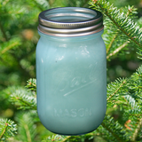 Balsam Pine Scented Candles Soy Wax Upcycled Mason Jar Organic Hemp Wick