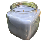 Soy Wax Candle, "Lightly Pachuli" Scent with Organic Beeswax Hemp Wick in Upcycled Container