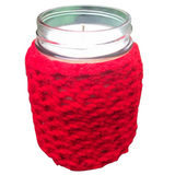 Crochet Sleeve Upcycled Mason Jar Soy Candles Organic Hemp Wick