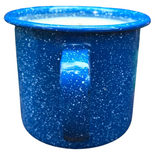 Citronella Lemongrass Soy Candles Handmade  Upcycled Blue Coffee Cup Essential Oils
