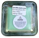 Eucalyptus Soy Candle Upcycled Glass Container Organic Hemp Wick