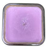 Lavender Scented Soy Candle Upcycled Square Glass 10oz Container Organic Hemp Wick