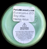 Eucalyptus Soy Candle Handmade Upcycled Container Eco Friendly Organic Hemp Wick