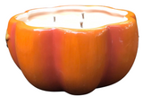 Pumpkin Spice Soy Candles Handmade Upcycled Ceramic Pumpkin Organic Hemp Wicks