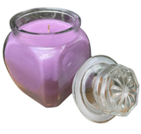 Lavender Soy Candles Handmade Upcycled Reusable Glass Decanter Organic Hemp Wick