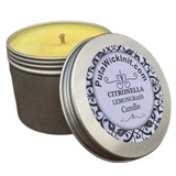 Citronella Lemongrass Essential Oil Candles Seamless Aluminum Tip Screw Top Lid Organic Hemp Wick