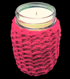 Citronella Lemongrass Mason Jar Soy Candles Crochet Sleeve Hemp Wick Essential Oils