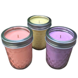 White Citrus Soy Candles Handmade Upcycled Reusable Mason Jar Candle Organic Hemp Wick