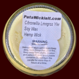 Citronella Lemongrass Soy Candles Mason Jar  Organic Hemp Wick Essential Oils
