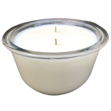 Upcycled 8oz Oval Glass Dish Soy Candle Choice of Scents and Two Organic Hemp Wicks