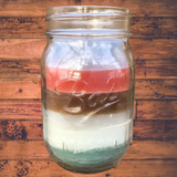 Mason Jar Candle Upcycled Recycled Paraffin Soy Wax Organic Hemp Wick