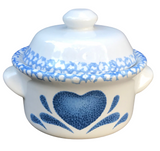 Blue Heart Crock 10oz Soy Candle Choice of Scents Organic Hemp Wicks