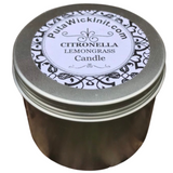Citronella Lemongrass Essential Oil Candles Seamless Aluminum Tip Screw Top Lid Organic Hemp Wick
