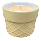 Pumpkin Spice Pastry Scented Soy Candle Upcycled Ceramic Ice Cream Cone  Organic Hemp Wick