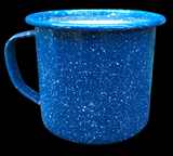 Citronella Lemongrass Soy Candles Handmade  Upcycled Blue Coffee Cup Essential Oils