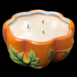 Pumpkin Spice Soy Candles Handmade Upcycled Ceramic Pumpkin Organic Hemp Wicks