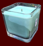 Eucalyptus Soy Candle Upcycled Glass Container Organic Hemp Wick