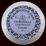 Citronella Lemongrass Essential Oil Candles Seamless Aluminum Tip Screw Top Lid Organic Hemp Wick