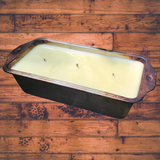 Loaf Pan 22oz Upcycled Citronella Lemongrass Essential Oil Soy Candle Handmade Two Organic Hemp Wicks