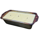 Loaf Pan 22oz Upcycled Citronella Lemongrass Essential Oil Soy Candle Handmade Two Organic Hemp Wicks