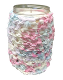 Crocheted Sleeve Mason Jar Candle Soy Wax Choice of Scents Organic Hemp Wick