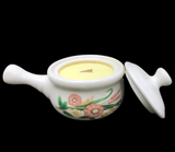 Citronella Lemongrass Soy Candle Cherry Wood Wick Upcycled Decorative Crock  Essential Oils
