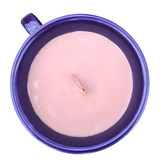 Coffee Scented Candles Wood Wick Soy Wax Upcycled Purple Coffee Cup