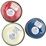 Soy Candle Wood Wick Red White and Blue Patriotic Made in USA Upcycled Reusable Clear Glass Containers