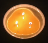 Citronella Lemongrass Soy Candles Upcycled Pale Yellow Pottery Bowl Organic Hemp Wicks Essential Oils