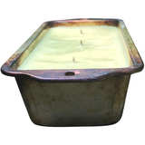 Loaf Pan 22oz Upcycled Citronella Lemongrass Essential Oil Soy Candle Handmade Two Organic Hemp Wicks