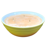 Pumpkin Spice Soy Candles Handmade Upcycled Reusable Ceramic Bowl Three Organic Hemp Wicks