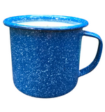 Citronella Lemongrass Soy Candles Handmade  Upcycled Blue Coffee Cup Essential Oils