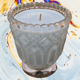 Patchouli Soy Candles Handmade Upcycled  Glass Container Organic Hemp Wick Essential Oils