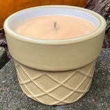Pumpkin Spice Pastry Scented Soy Candle Upcycled Ceramic Ice Cream Cone  Organic Hemp Wick