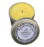 Citronella Lemongrass Essential Oil Candles Seamless Aluminum Tip Screw Top Lid Organic Hemp Wick