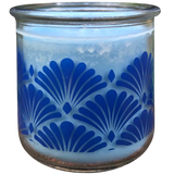 Peppermint Essential Oil Soy Candles Handmade Upcycled Reusable Glass Container Shell Design Organic Hemp Wick