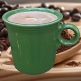 Medium Green 10oz Coffee Scented Soy Candle Handmade with Crackling Wooden Wick