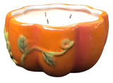 Pumpkin Spice Soy Candles Handmade Upcycled Ceramic Pumpkin Organic Hemp Wicks