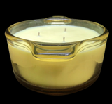 Citronella Lemongrass Soy Candles Handmade Upcycled Baking Crock 3 Organic Hemp Wicks Essential Oils