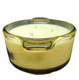 Citronella Lemongrass Soy Candles Handmade Upcycled Baking Crock 3 Organic Hemp Wicks Essential Oils
