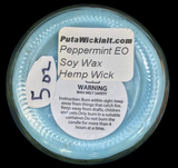 Peppermint Essential Oil Soy Candles Handmade Upcycled Reusable Glass Container Shell Design Organic Hemp Wick
