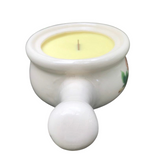Citronella Lemongrass Soy Candle Cherry Wood Wick Upcycled Decorative Crock  Essential Oils