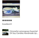Blue Heart Crock 10oz Soy Candle Choice of Scents Organic Hemp Wicks